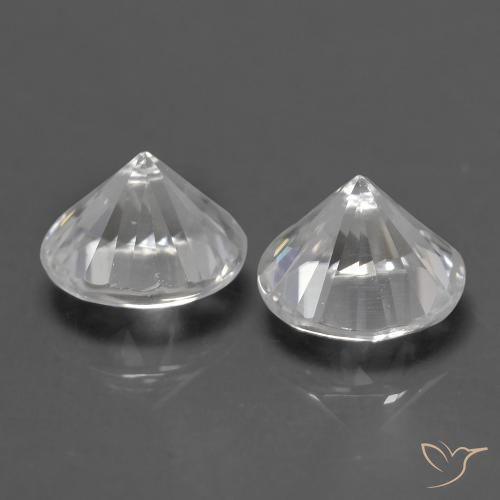 Gemme di Zircone Bianco naturale da 1.50 ct, Rotondo, VS