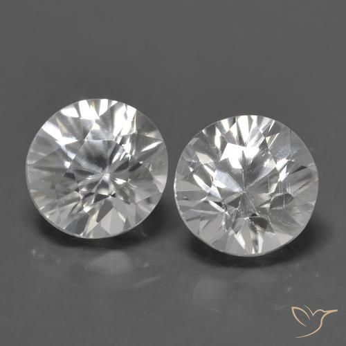 1.46ctw Naturale Bianco Zircone, Rotondo, VS