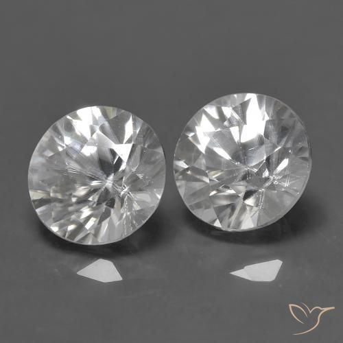 Gemme di Zircone Bianco naturale da 1.46 ct, Rotondo, VS