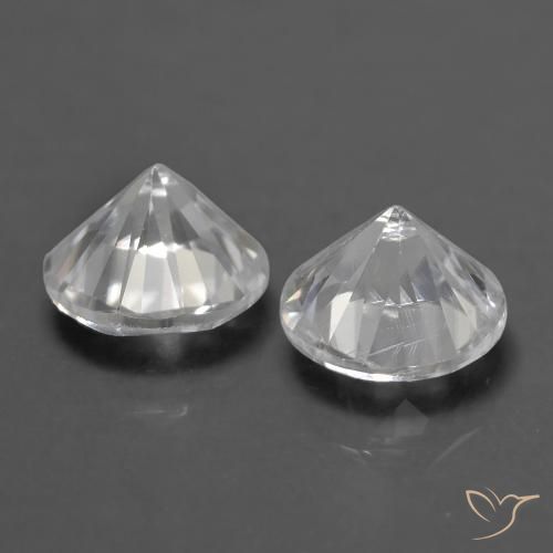 Gemme di Zircone Bianco naturale da 1.46 ct, Rotondo, VS