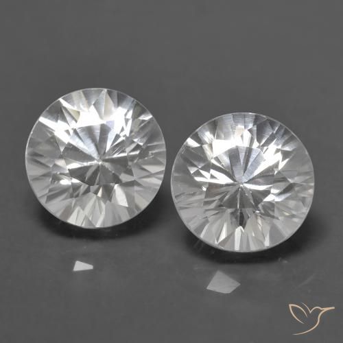 1.57ctw Naturale Bianco Zircone, Rotondo, VVS-VS