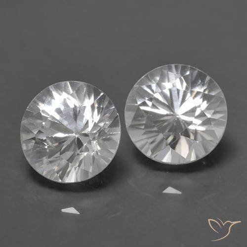 Gemme di Zircone Bianco naturale da 1.57 ct, Rotondo, VVS-VS