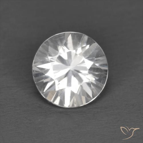 1.24ct Naturale Bianco Zircone, Rotondo, VS
