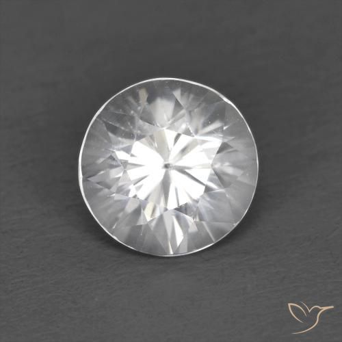 1.26ct Naturale Bianco Zircone, Rotondo, VVS-VS