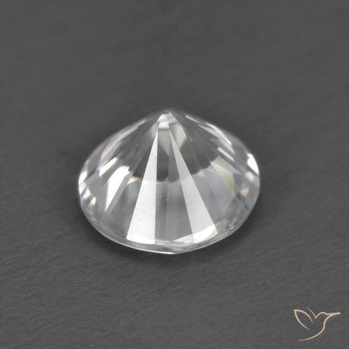 Zircone Bianco naturale da 1.26 ct, Rotondo, VVS-VS