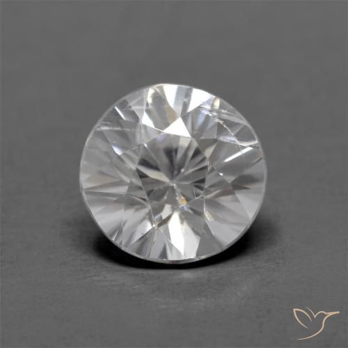 1.26ct Naturale Bianco Zircone, Rotondo, VS
