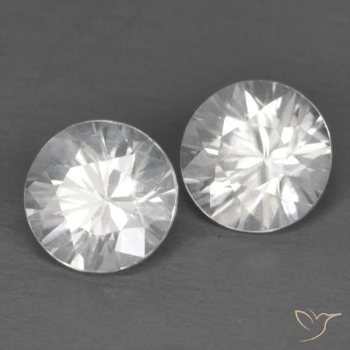 Gemme di Zircone Bianco naturale da 2.56 ct, Rotondo, VVS