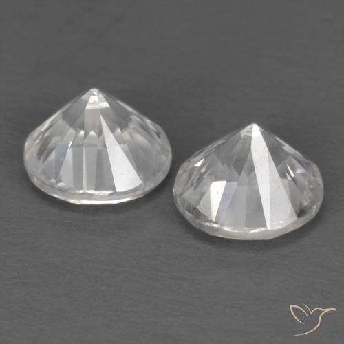 Gemme di Zircone Bianco naturale da 2.56 ct, Rotondo, VVS