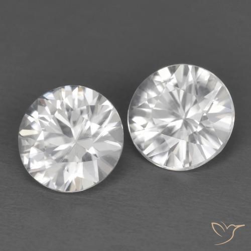 Gemme di Zircone Bianco naturale da 2.27 ct, Rotondo, VVS
