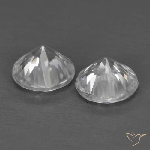 Gemme di Zircone Bianco naturale da 2.27 ct, Rotondo, VVS