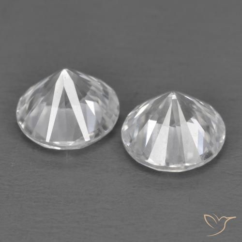 Gemme di Zircone Bianco naturale da 2.49 ct, Rotondo, VVS