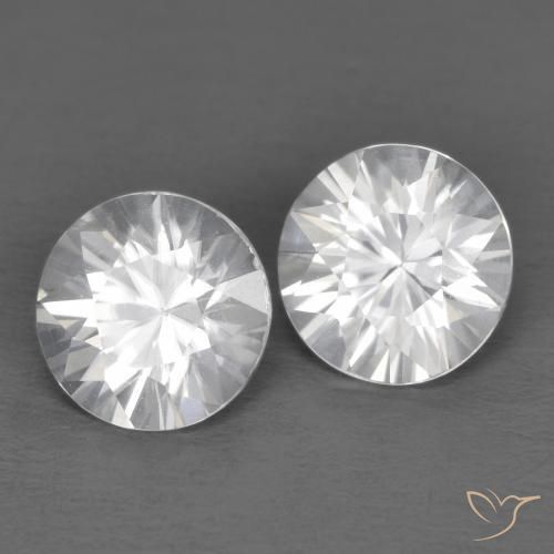 2.40ctw Naturale Bianco Zircone, Rotondo, VVS-VS