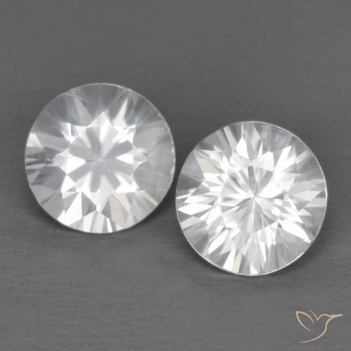 Gemme di Zircone Bianco naturale da 2.40 ct, Rotondo, VVS-VS