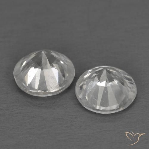 Gemme di Zircone Bianco naturale da 1.35 ct, Rotondo, VS