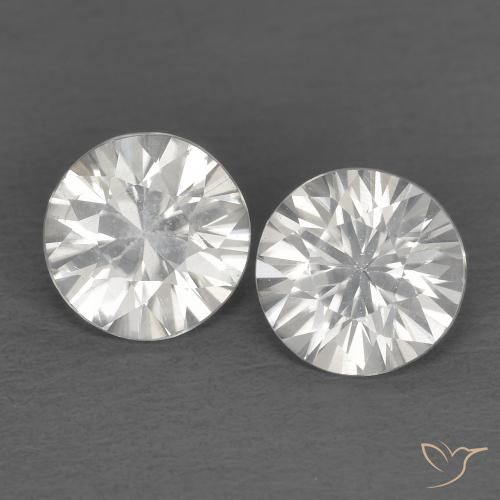 1.34ctw Naturale Bianco Zircone, Rotondo, VS