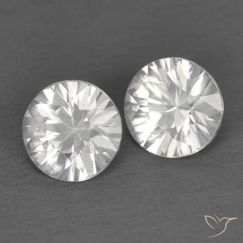 Gemme di Zircone Bianco naturale da 1.34 ct, Rotondo, VS