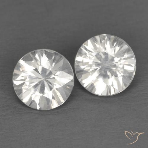 1.45ctw Naturale Bianco Zircone, Rotondo, VS