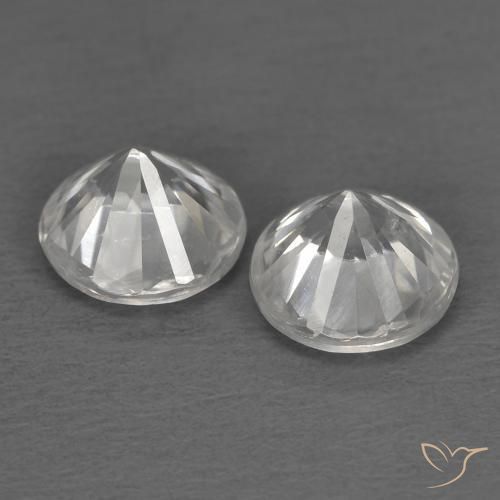 Gemme di Zircone Bianco naturale da 1.45 ct, Rotondo, VS
