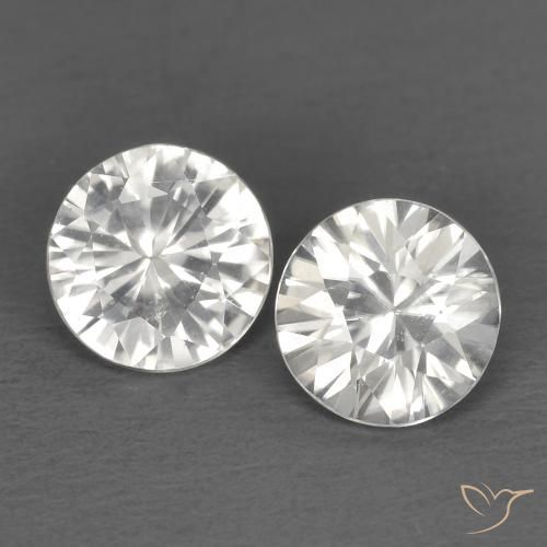 1.29ctw Naturale Bianco Zircone, Rotondo, VS