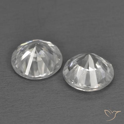 Gemme di Zircone Bianco naturale da 1.29 ct, Rotondo, VS