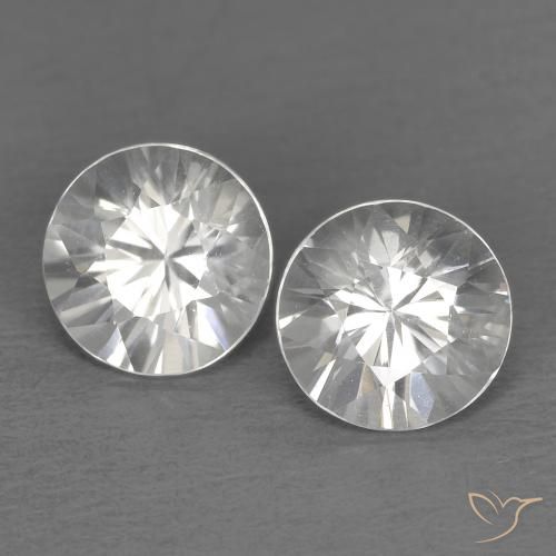 Gemme di Zircone Bianco naturale da 1.45 ct, Rotondo, VVS