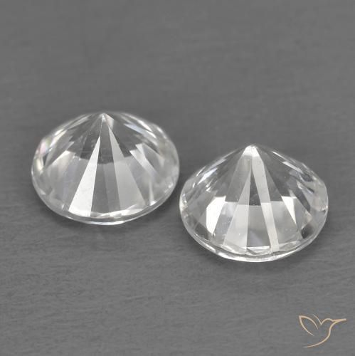 Gemme di Zircone Bianco naturale da 1.50 ct, Rotondo, VVS