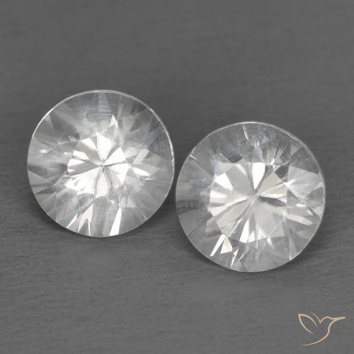 Gemme di Zircone Bianco naturale da 1.49 ct, Rotondo, VVS-VS