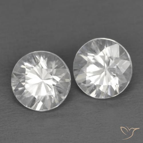Gemme di Zircone Bianco naturale da 1.54 ct, Rotondo, VVS