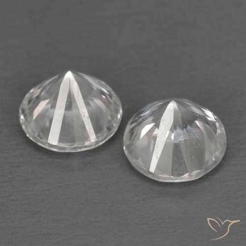 Gemme di Zircone Bianco naturale da 1.54 ct, Rotondo, VVS