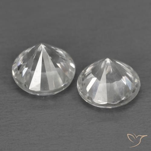Gemme di Zircone Bianco naturale da 1.66 ct, Rotondo, VVS