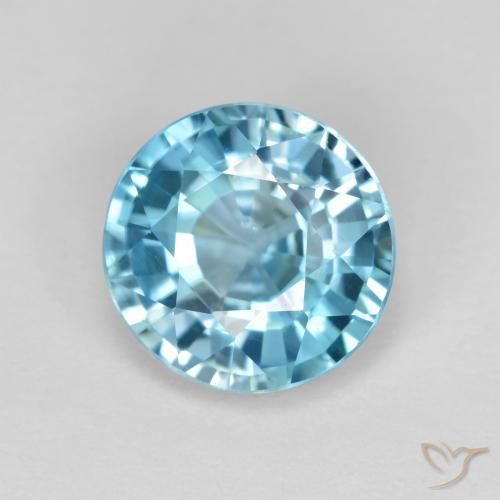 3.57ct Naturale Ciano Blu Zircone, Rotondo, VVS