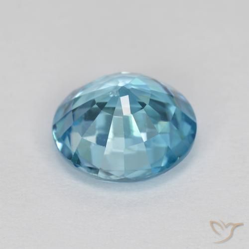 Zircone Ciano Blu naturale da 3.57 ct, Rotondo, VVS