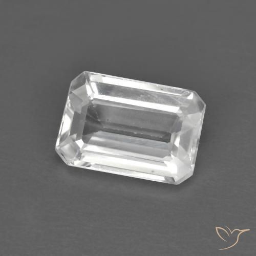 1.34ct Naturale Bianco Zircone, Taglio smeraldo, VVS-VS