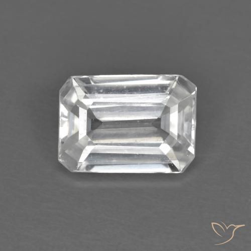 1.43ct Naturale Bianco Zircone, Taglio smeraldo, VVS-VS