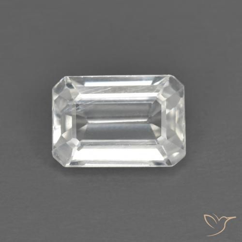 1.45ct Naturale Bianco Zircone, Taglio smeraldo, VVS-VS