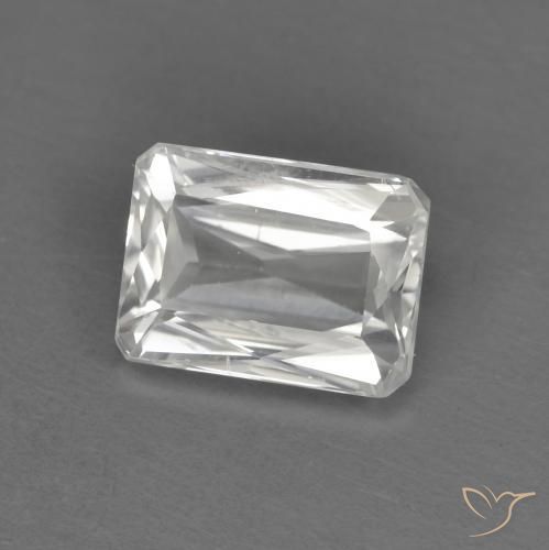 1.50ct Naturale Bianco Zircone, Taglio smeraldo, VVS