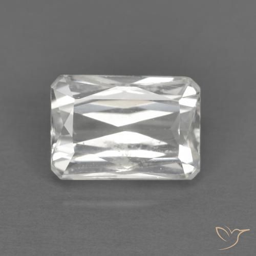 1.75ct Naturale Bianco Zircone, Taglio smeraldo, VVS-VS