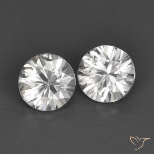 Gemme di Zircone Bianco naturale da 1.36 ct, Rotondo, VS