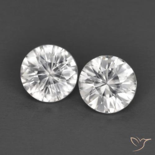 1.34ctw Naturale Bianco Zircone, Rotondo, VS