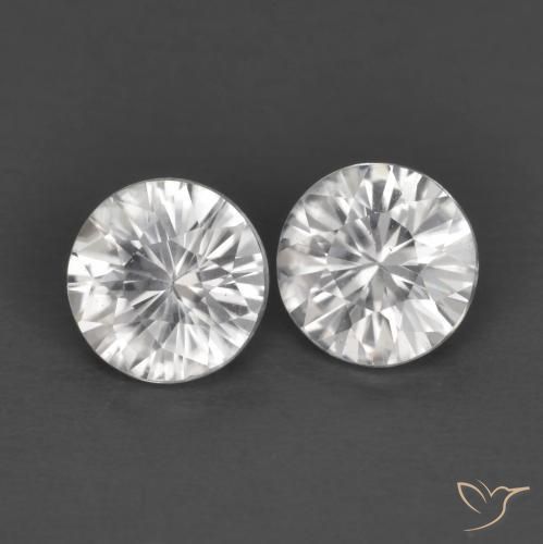 Gemme di Zircone Bianco naturale da 1.34 ct, Rotondo, VS