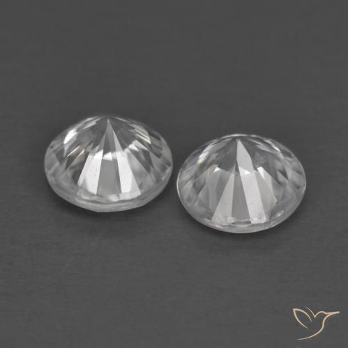 Gemme di Zircone Bianco naturale da 1.34 ct, Rotondo, VS