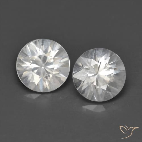 1.39ctw Naturale Bianco Zircone, Rotondo, VS