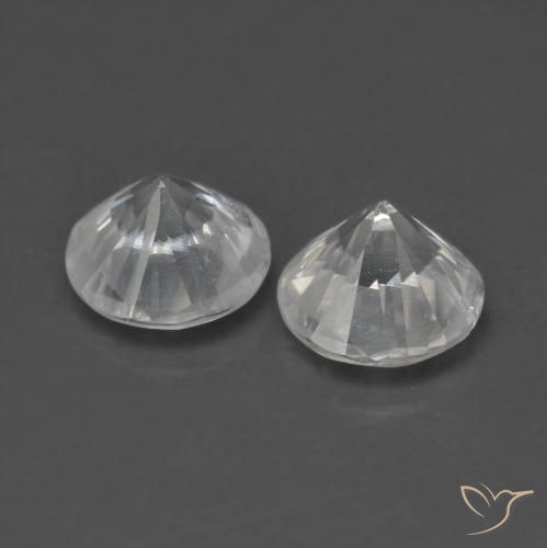 Gemme di Zircone Bianco naturale da 1.39 ct, Rotondo, VS