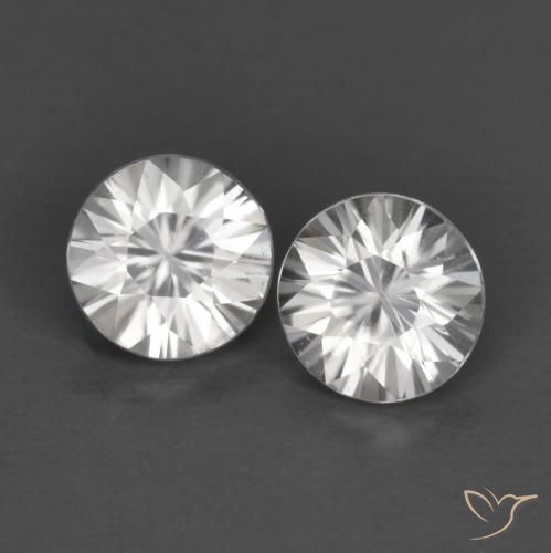 Gemme di Zircone Bianco naturale da 1.46 ct, Rotondo, VVS-VS