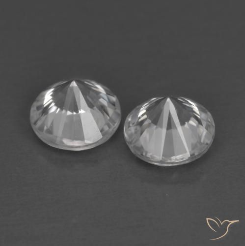 Gemme di Zircone Bianco naturale da 1.46 ct, Rotondo, VVS-VS