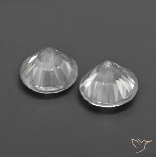 Gemme di Zircone Bianco naturale da 1.54 ct, Rotondo, VVS-VS