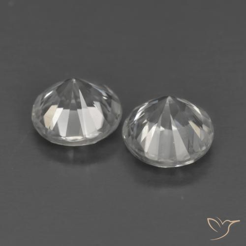 Gemme di Zircone Bianco naturale da 1.46 ct, Rotondo, VVS-VS