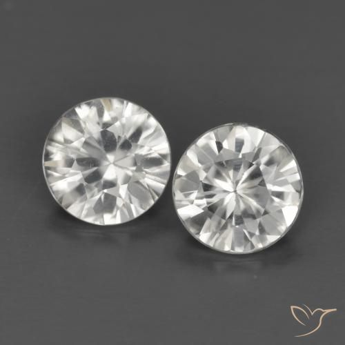 Gemme di Zircone Bianco naturale da 1.29 ct, Rotondo, VS