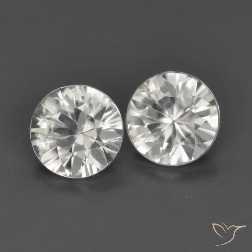Gemme di Zircone Bianco naturale da 1.29 ct, Rotondo, VS