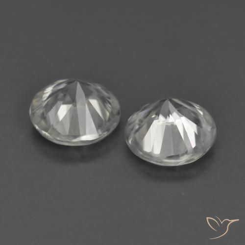 Gemme di Zircone Bianco naturale da 1.29 ct, Rotondo, VS